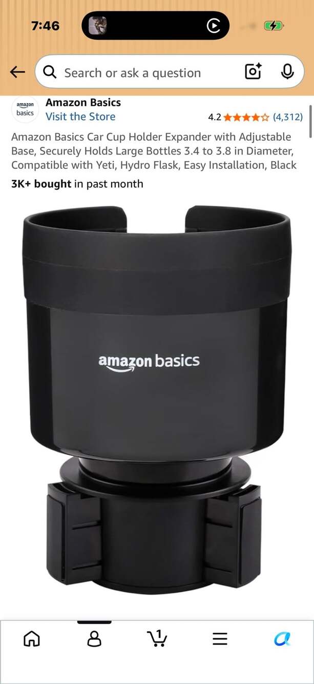 2 Amazon Basics Car Cup Holder Expander